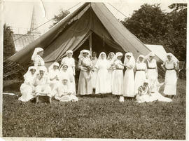 Nursing Sisters in front of a tent