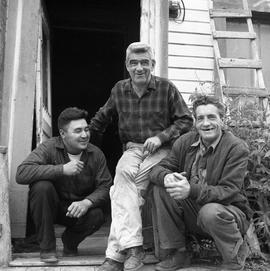 Photograph of Frank Rivers, Blackie McGowan the Clown, and Black Douglas Jackson