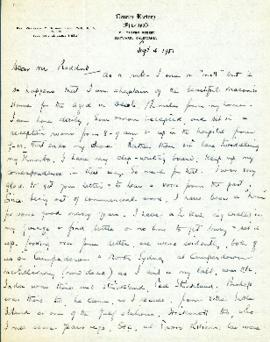 Correspondence between Thomas Head Raddall and Geoffrey C. Hinshelwood