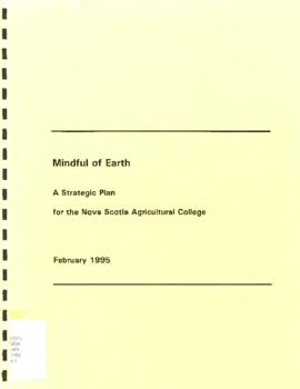 Mindful of earth: a strategic plan for the Nova Scotia Agricultural College