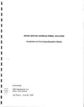 Vocational and continuing education review / Nova Scotia Agricultural College & CISD Internationa...