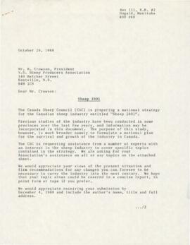 1988 Sheep Producers' Association of Nova Scotia correspondence and reports