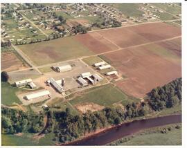 Aerial photograph of the Nova Scotia Agricultural College barns