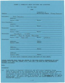 1989 Sheep Producers' Association of Nova Scotia correspondence and reports
