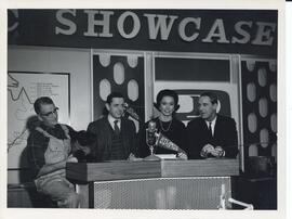 Photograph of Victor Aylward of Windsor, Nova Scotia, and three others likely during a CBC Showcase