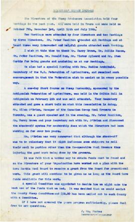 1960-1962 Sheep Producers' Association of Nova Scotia correspondence and reports
