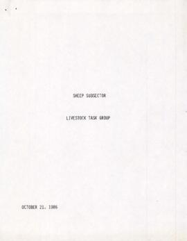 1986 Sheep Producers' Association of Nova Scotia correspondence and reports