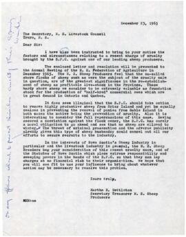 1965 Sheep Producers' Association of Nova Scotia correspondence and reports