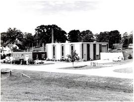 Reproduction of a photograph of the heating plant on the Nova Scotia Agricultural College campus ...