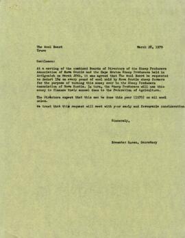 1979 Sheep Producers' Association of Nova Scotia correspondence and reports
