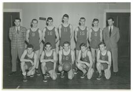 Photograph of the Nova Scotia Agricultural College basketball team and their coaches