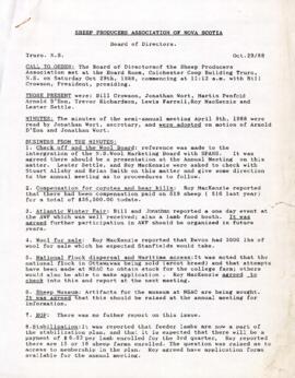Sheep Producers' Association of Nova Scotia's Director's meeting minutes from the years 1970-1988