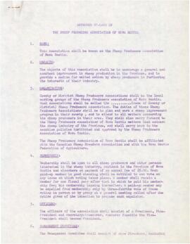 Sheep Producers' Association of Nova Scotia constitution, bylaws, and correspondence from 1961-1972