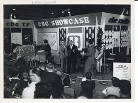 Photograph of Victor Aylward of Windsor, Nova Scotia, and others likely during a CBC Showcase
