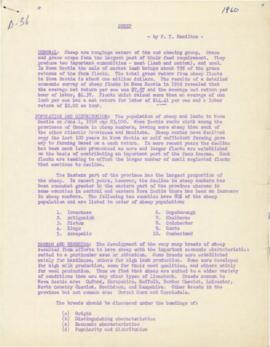 Papers of Peter Hamilton's related to the sheep industry in Nova Scotia and Canada