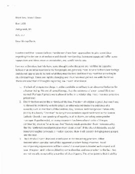 A letter from Gerard Veldhoven to Rev. Brian J. Dunn