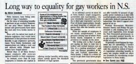 Correspondence, clippings and memos re. employee benefits for same-sex couples